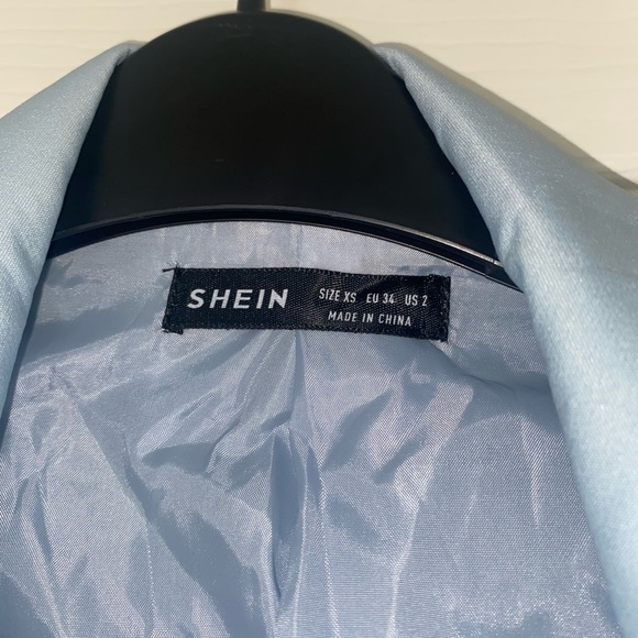 Light blue blazer with shoulder pads - Picture 3 of 4